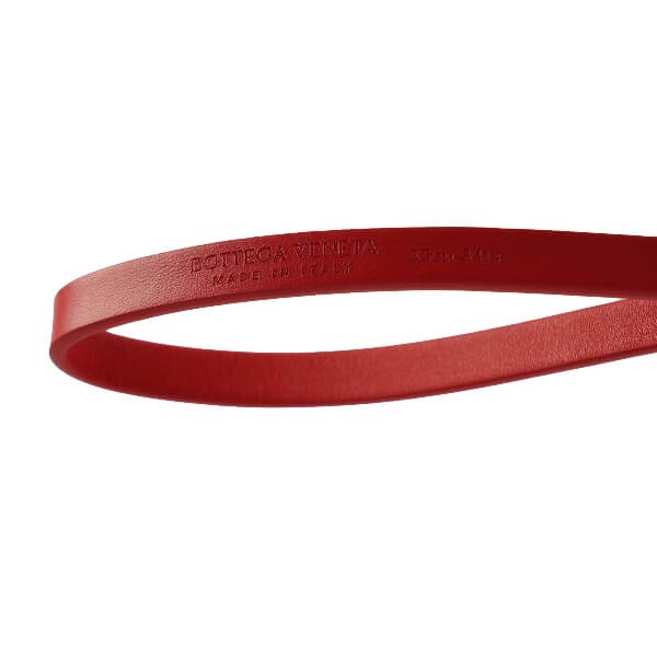 Bottega Veneta - Red Leather Triangle Buckle Belt 